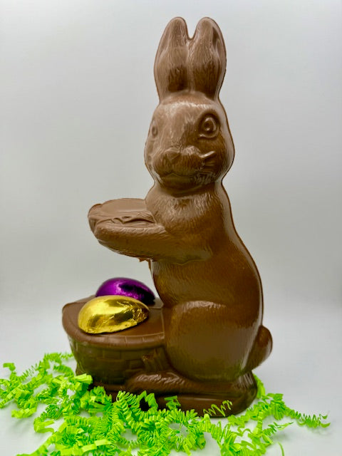 Extra Large Milk Bunny with Basket & Eggs (Hollow) (Copy)