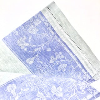 Butterfly Tea Towel, Dove Grey & Lilac Linen