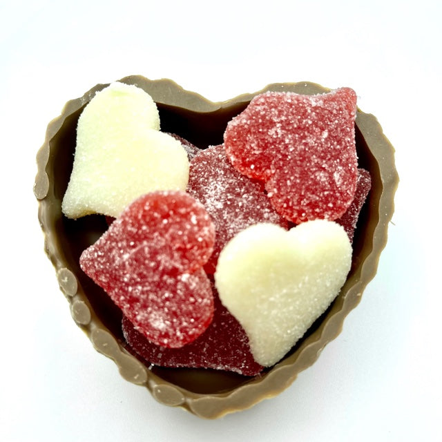 Milk Chocolate Heart with Valentine Gummi Hearts Candy