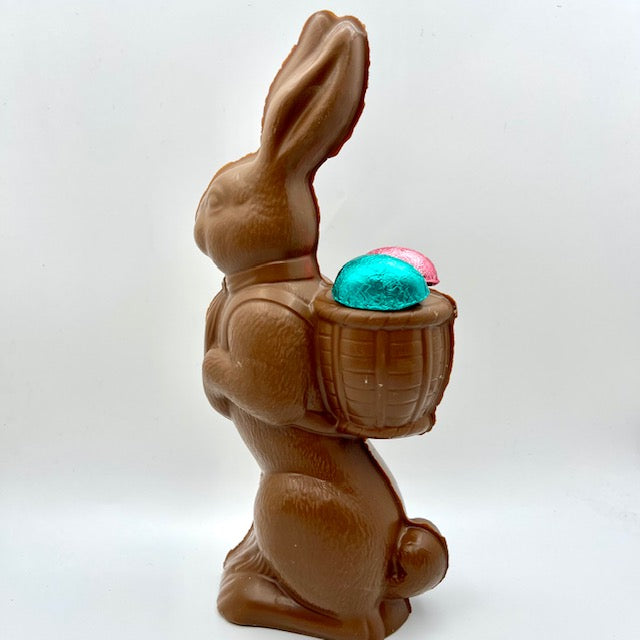 Large Milk Bunny with Basket & Eggs (Hollow)