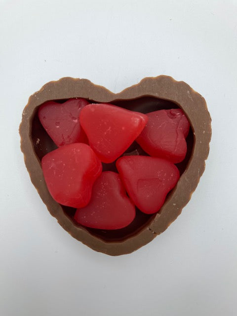 Milk Chocolate Heart with Cherry Ju Jube Hearts Candy