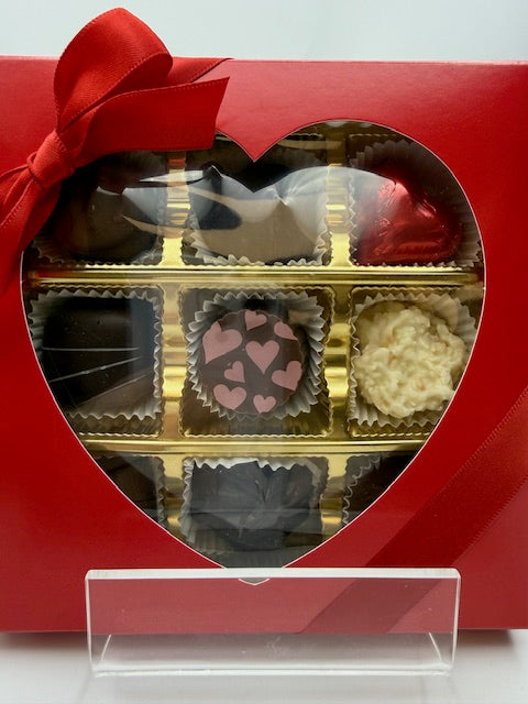 Milk, Dark and White Small Chocolate Box with Heart Lid
