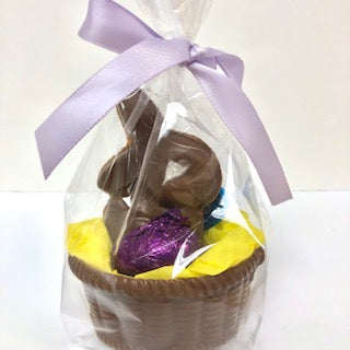 Milk Bunny in a Basket with Chocolate Eggs (Hollow)