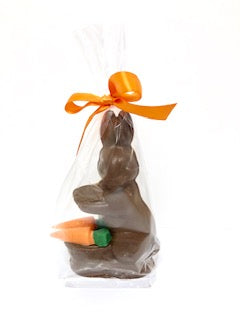 Milk Small Bunny with a Basket and Carrots