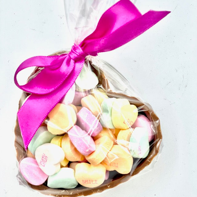 Milk Chocolate Heart with Conversation Heart Candy