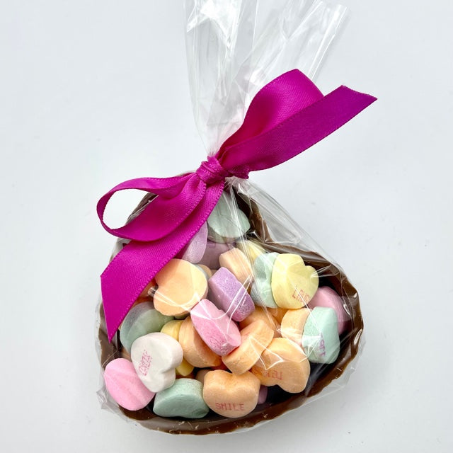 Milk Chocolate Heart with Conversation Heart Candy