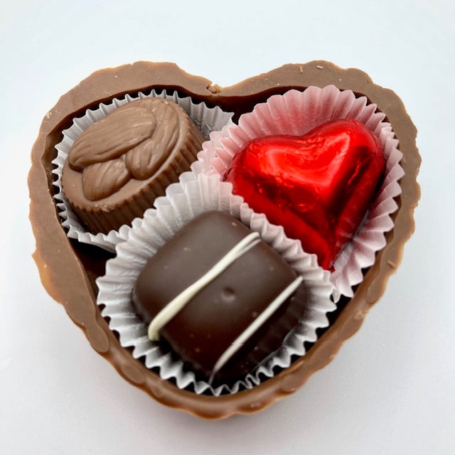 Milk, Small Chocolate Heart with Assorted Chocolates