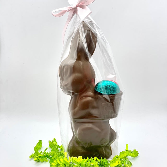 Medium, Milk Bunny with Basket & Eggs (Hollow)